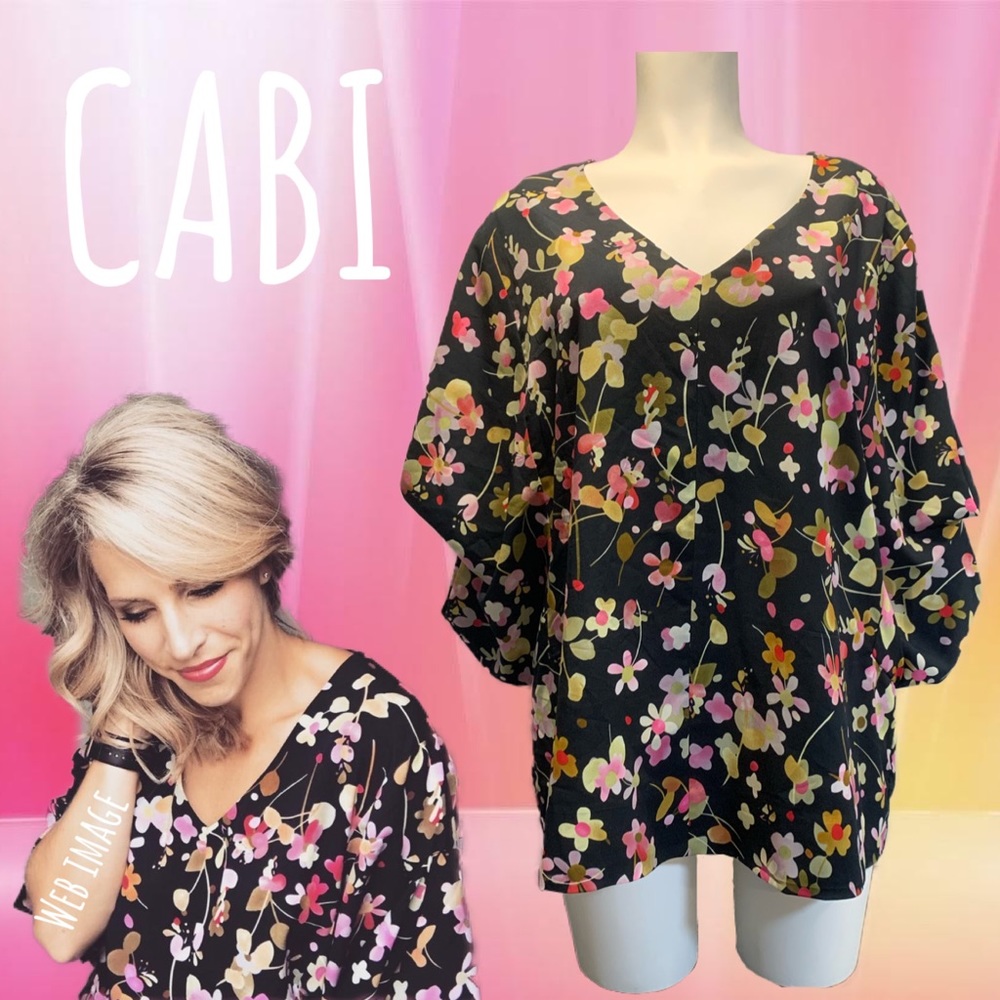 COPY - 8/CABI floral top W/wing sleeves